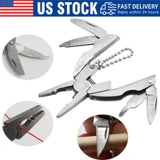 Pocket Multi Tool Pliers Mini Folding Key Chain Fishing Camping Small Pliers Lot