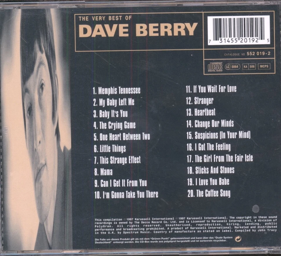 Dave Berry Very Best Of CD Europe Spectrum Music 5520192 - Bild 2 von 2