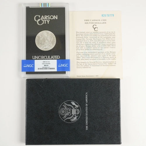 1882-CC GSA Morgan Dollar $1 MS63 NGC w/ Box & COA 31667
