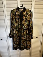 FARM RIO Martina Scarf Black Maxi Chemise dress XS
