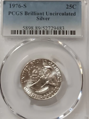 1976 S 25C Silver Washington Quarter PCGS Brilliant Uncirculated BU