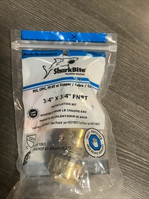 SharkBite 22441LFA Water Heater Installation Kit 3/4 Inch x FNPT NOS