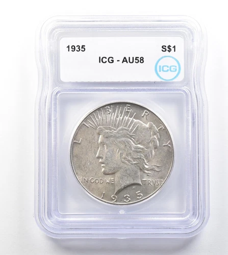 1935 Peace Silver Dollar AU58 ICG *1882