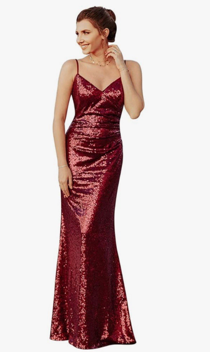 Ever Pretty Women's Maxi Dress Cocktail Party Sequin Sleeveless Burgundy  Size 6 | eBay