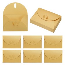 4.1x2.8 Inch Mini Card Envelopes, 20Pcs Cute Cards with Heart Clasp, Gold