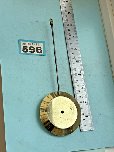 BRASS CLOCK PENDULUM Bob Diameter 35mm With Wire Repair Parts - Foto 2
