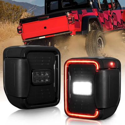 LED Tail Lights Fit for Jeep Gladiator JT 2019 2020 2021 2022，Smoked Taillights