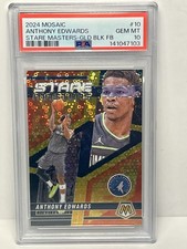 2024-25 Mosaic FB Stare Masters Black Gold /3 Anthony Edwards PSA 💎 10