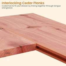 Cedar Closet Liner Planks, Set of 8 Drawer Liners, Tongue and Groove, Aromatic C