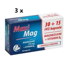 3 x MAXI MAG CAPSULES MAGNESIUM + B6 (3X 45 capsules) 135 capsules per 1 order!