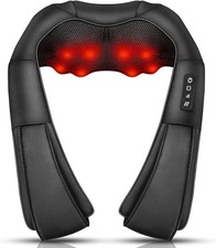 Electric Shiatsu Back Neck Shoulder Massager with Heat Kneading Body Car Home UK