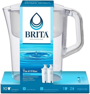 Brita Water Filter Pitcher 10 Cup with 2 Filters