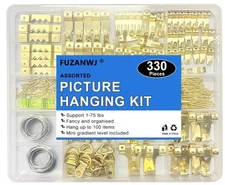 330Pcs Picture Hangers, Picture Hanging Kit, Picture Hanging Hooks Holds 10-75Lb