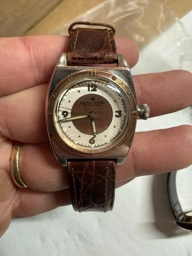 Rolex Oyster Viceroy Chronometer 3359 Bubble Back Watch Working Refinished Dial