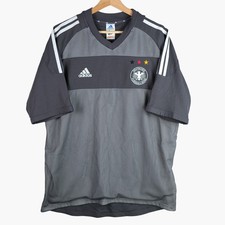 Vintage 2002 Germany Away Jersey Adidas Grey Mesh Soccer Shirt Men's Size L