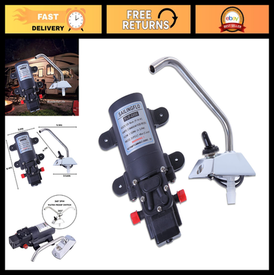 #ad 12V RV Water Pump 35PSI 1.0GPM Quiet Self Priming with Pressure Switch amp; Rotatab $91.99