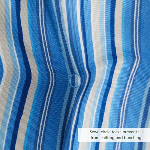 Coastal Stripe 21 x 42-inch Outdoor Seat/Back Chair Cushion Sapphire 21w x 42l - Picture 4 of 5