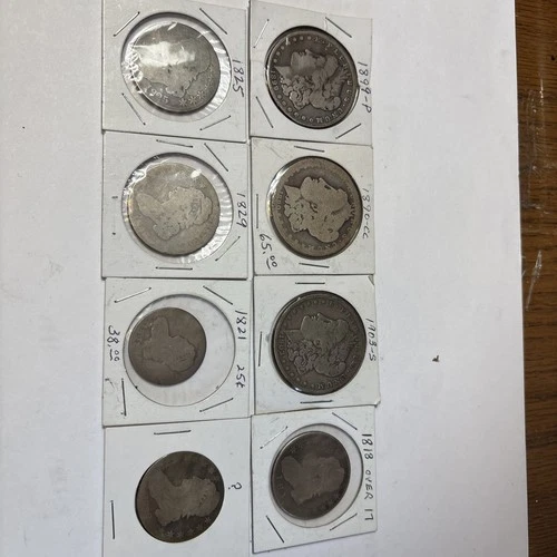 Lot of 3 Morgan Dollars,4 Draped Bust Half’s and 2 Draped Bust Quarters.#54 0085