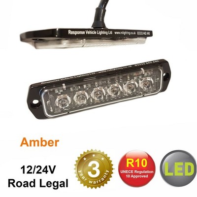 SUPERSCHLANKE FLATLINE FL6LED LED BLINKENDE RÜCKGEWINNUNGSLEUCHTE 12 V 24 V AMBER BEACONS x1