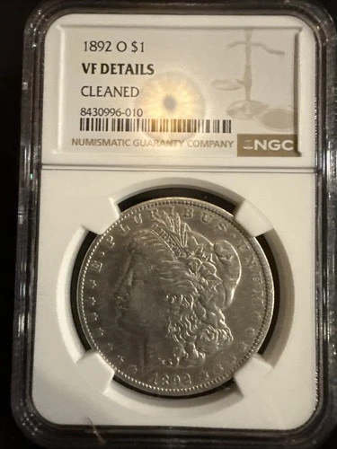 1892 O Morgan Silver Dollar San Francisco NGC VF Details Cleaned