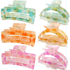 Hair Claw Clips for Women Girls,6Pcs Beach Hair Accessories,Square Cute Claw Cli 744759526755
