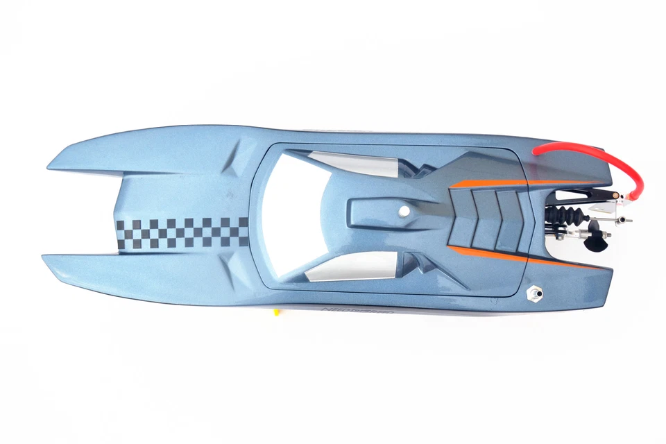 M370 Fibra de Vidrio Gris Eléctrico Carreras RC Barco RTR con Motor Servo Batería ESC Foto 3 de 4