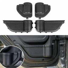 Black Front & Rear Door Pocket Storage Box Organizer for Jeep Wrangler JL JT 18+