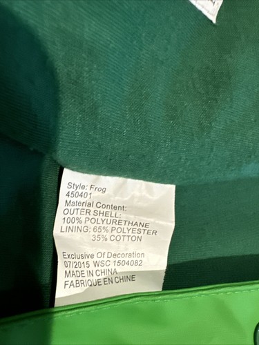 Western Chief Boy’s Size 5 Green Frog Raincoat - Picture 8 of 8
