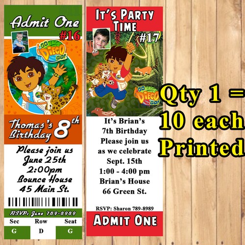 Dora & Diego Invitations 10 ea with Env or Thank You Cards Personalized - Picture 5 of 8