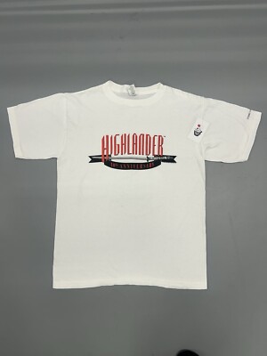 Vintage 1996 Highlander Movie Promo T-Shirt White Size XL There Can Be Only One