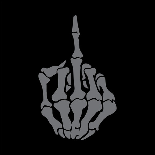 SKULL MIDDLE FINGER Decal Sticker Flip Off, Vinyl, Window, Wall, Car, Laptop - Bild 13 von 15