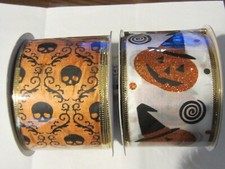 Halloween ribbon 2.5" x 10 yd skulls/pumpkin