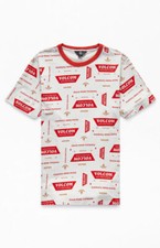 VOLCOM Men's S/S Fashion T-Shirt GARAGE BEERS CREW - WHT Small LAST ONE LEFT