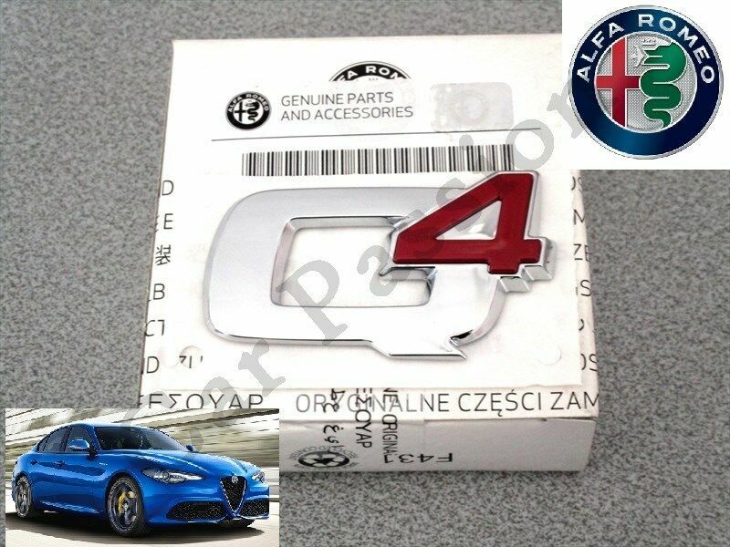 ALFA ROMEO164 Q4 リアエンブレム Q4 Rear Emblem Logo Badge for Alfa Romeo Stelvio Giulia OEM CHROME