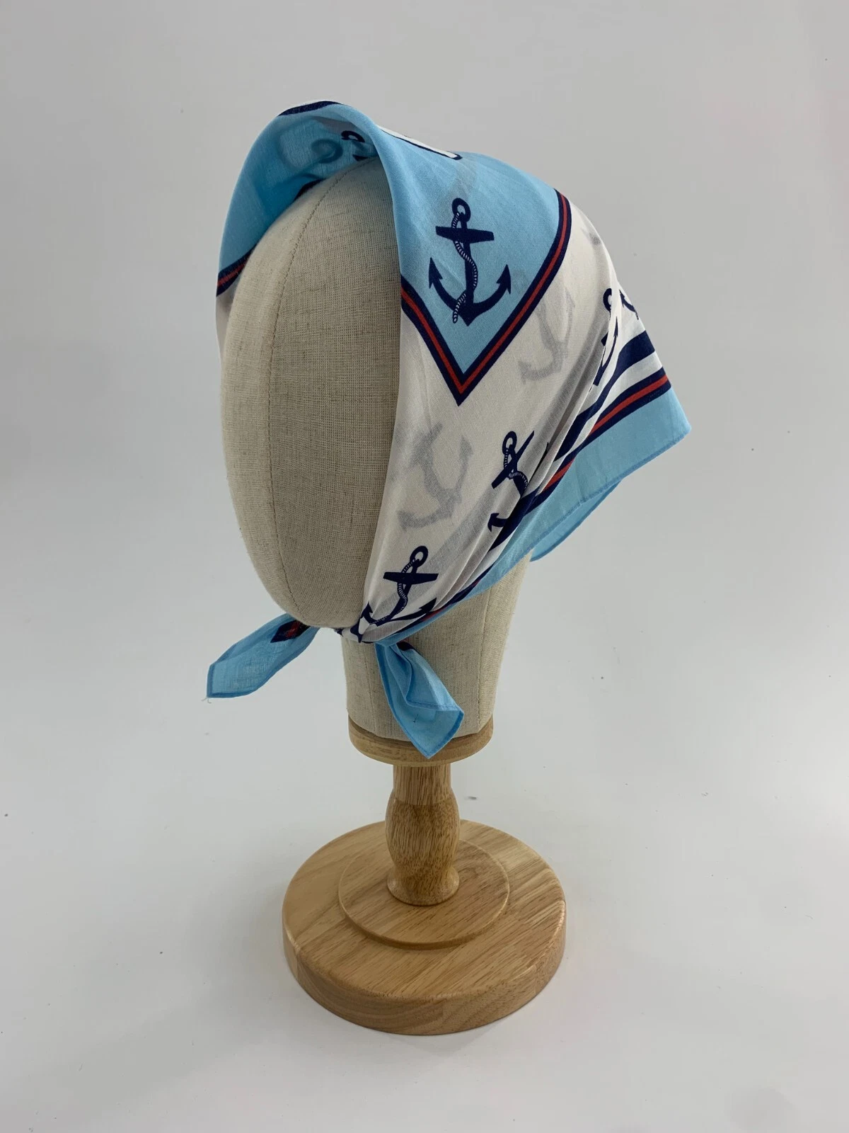 Vintage Lee Handkerchief Anchor Bandana Pocket Square Scarf Small Neckerchief