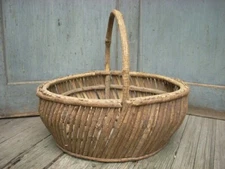 Primitive Bent Wood Branch Twig Basket Rustic Lodge Adirondack Gathering Basket