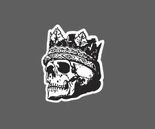 Skull King Sticker Crown Waterproof Bones Royalty Gift NEW
