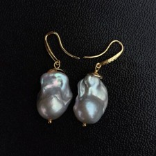 Natural Baroque Pearl Dangle Earrings Irregular Shape Earrings Gift For Women