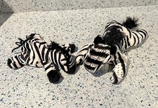 2 Zebra Plush toys. 6” & 8 Beanie Style