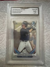 BRAXTON DAVIDSON BRAVES 2014 BOWMAN CHROME ROOKIE RC # CDP28 GRADED 10 L@@@K