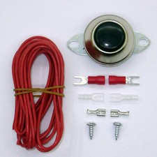 Vehicle Universal Chrome Horn Button Switch And 10ft 18 Awg Wire Kit