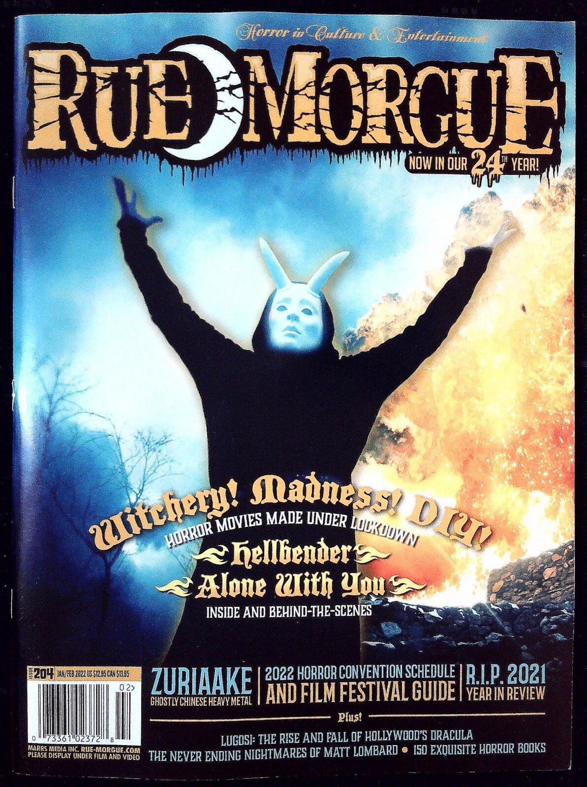 RUE MORGUE Magazine #204 Jan/Feb 2022 New Bagged