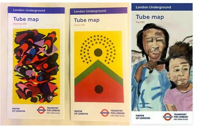  3 x London Underground Tube Map NEU TFL Dez 2020, Jan 2022 & Mai 2022