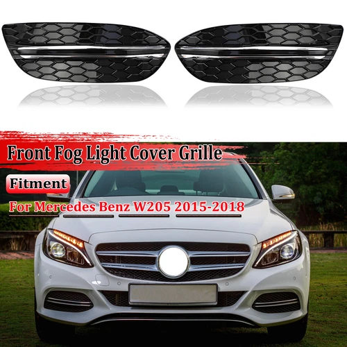For 2015-18 MERCEDES Benz W205 C300 Front Bumper Fog Light Grille Grill Cover - Picture 1 of 7