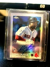 2015 RUSNEY CASTILLO #301/499 TOPPS CHROME AUTOGRAPHED REFRACTOR ROOKIE #AR-RC G