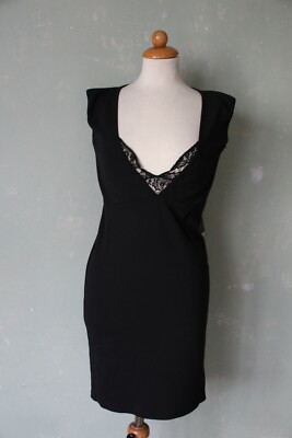 M by Maiocci  Kleid schwarz Party eng Stretch kleines Schwarze Ausschnitt 36 S
