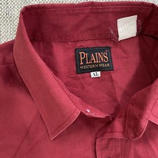 Plains Western Wear Red Western Pearl Snap Shirt XL