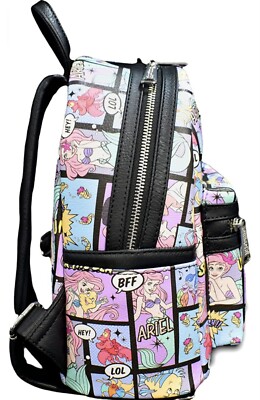 NWT Loungefly Disney Little Mermaid Comic Strip Exclusive Bag Loungefly Disney The Little Mermaid Comic AOP Mini Backpack  main image 4