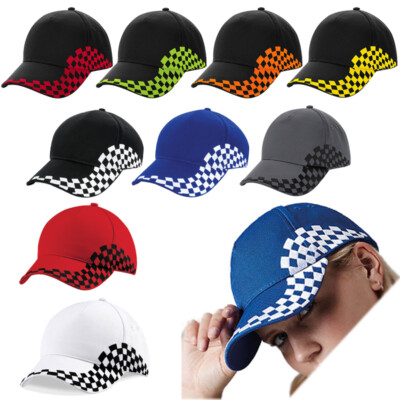 Beechfield Grand Prix Cap  5 Panel Basecap, Flaggendesign, Rip-Strip B159
