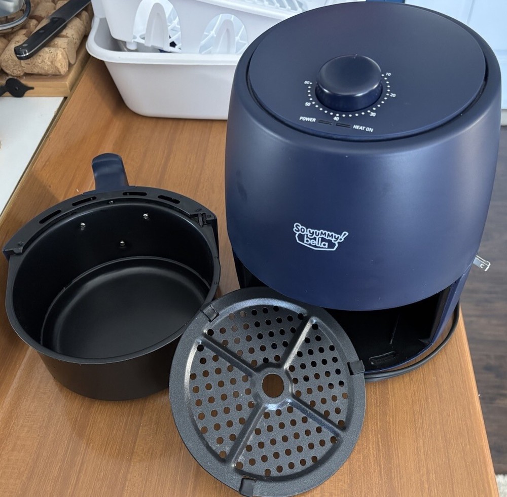 Bella So Yummy 2Qt Dark Blue Air Fryer with Compact Design  